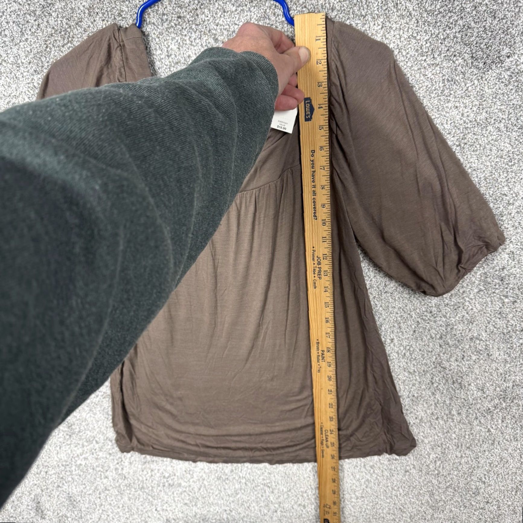 Gap Gap Blouse Shirt Medium Brown Square Neck Puff Sleeve 3/4 Solid Relaxed Womens Vintage No Size M / US 6-8 / IT 42-44 - 4 Thumbnail
