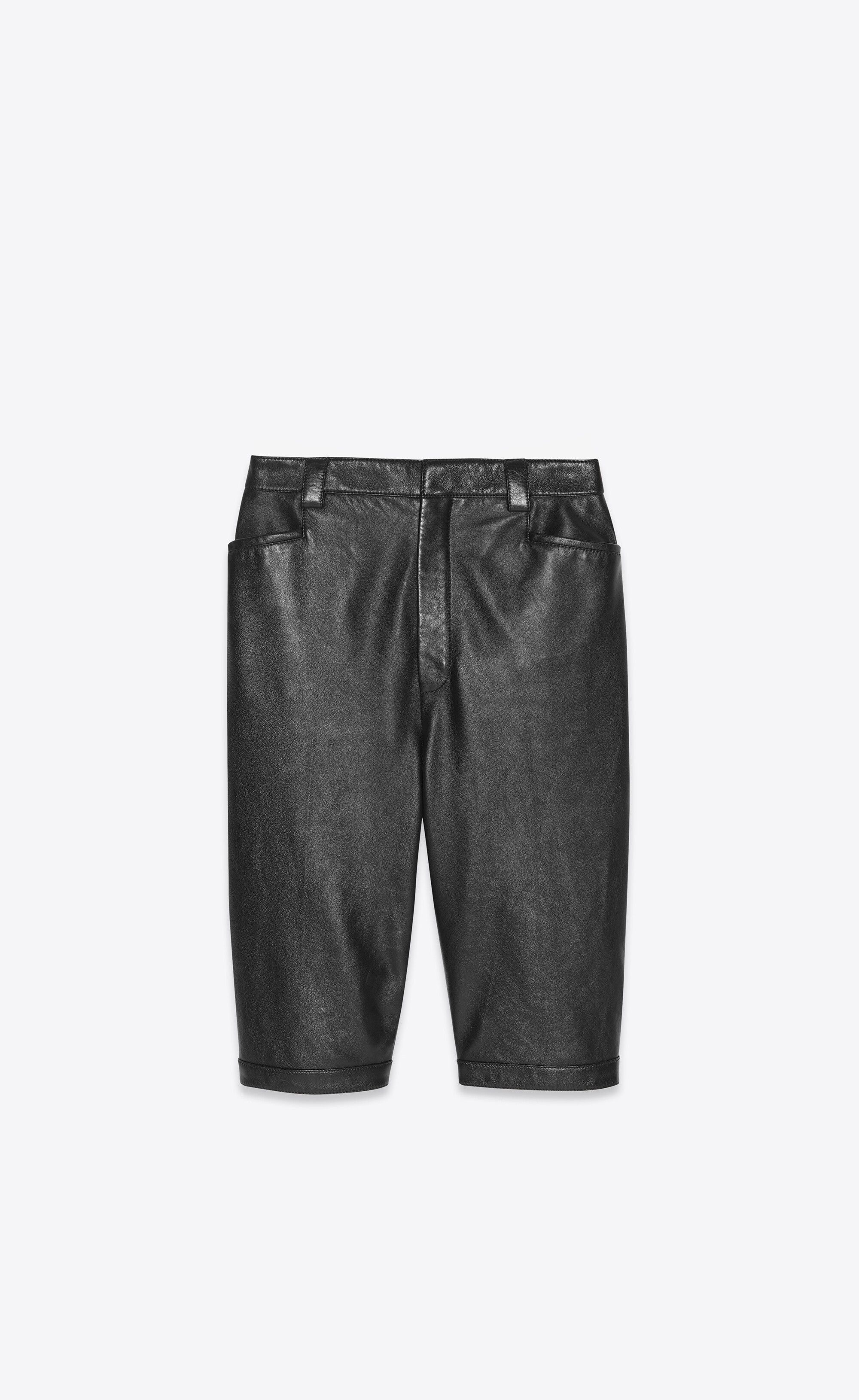 Saint Laurent Paris o1s1wg110125 672819 Bermuda Cycling Short in Black Size 26" / US 2 / IT 38 - 1 Thumbnail