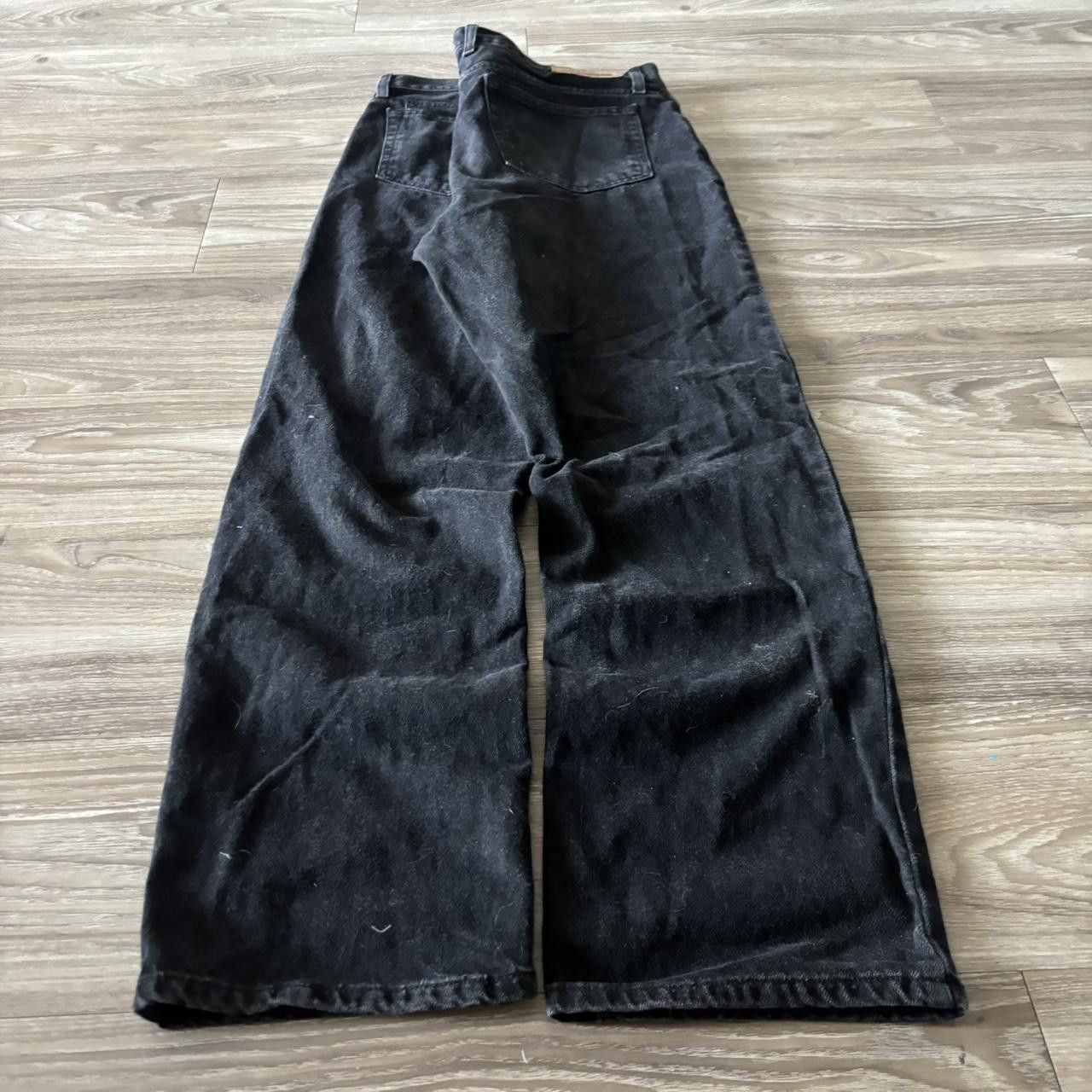 Vintage Crazy Vintage Y2K/2000s Grunge Solid Black Denim Jeans! 40x32 Size US 40 / EU 56 - 4 Thumbnail
