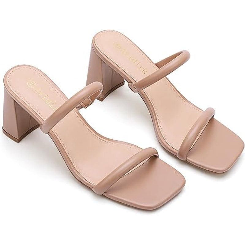 Other Avidirk Women's Size 8 Tan Open Toe 3.5" Block Heel Sandals Size US 8 / IT 38 - 3 Thumbnail