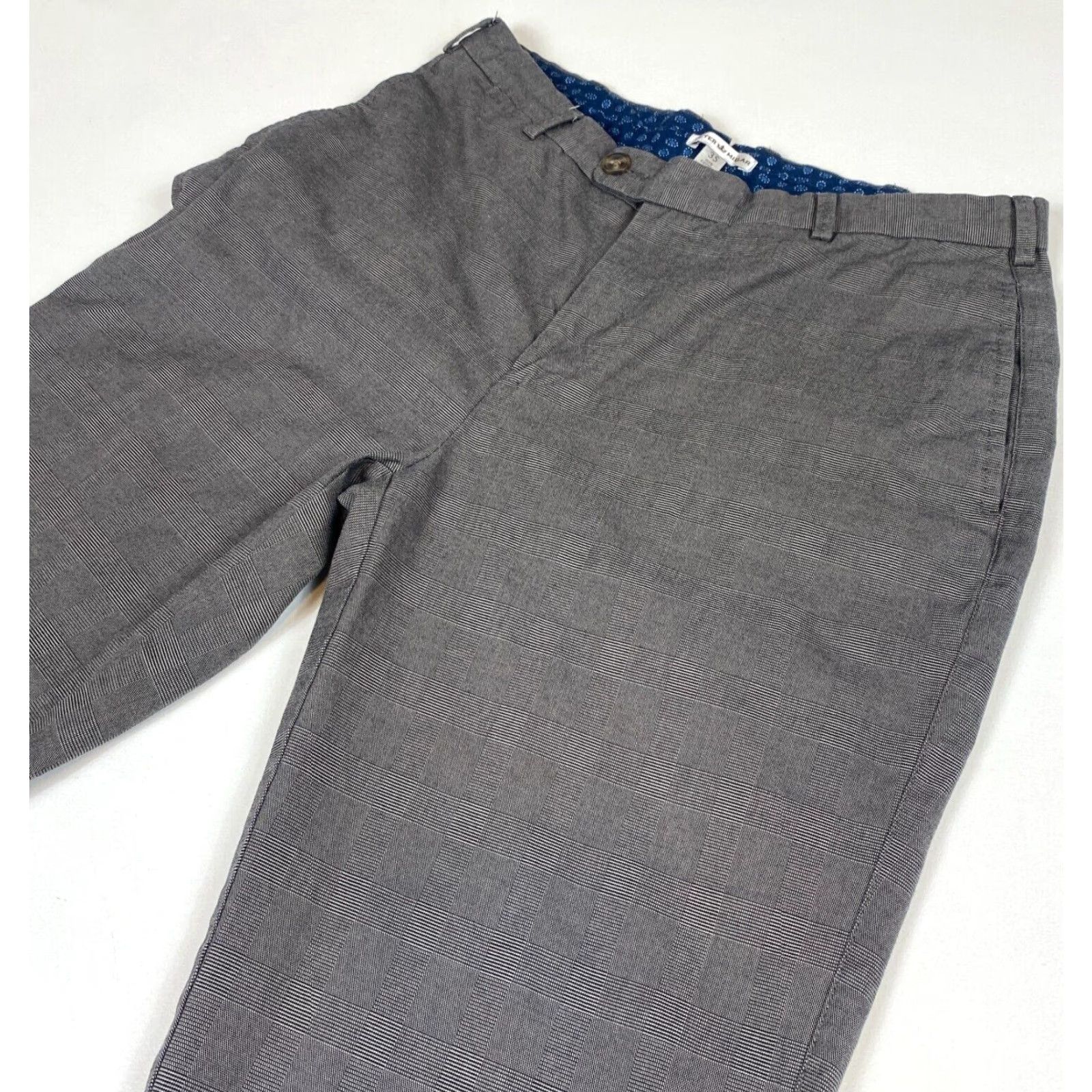 Peter Millar VINTAGE Peter Millar Men's Dress Pants Plaid Sz 35 Red Brown Cotton Flat Front Belt Loops 29 Inseam City Preppy Size US 35 - 3 Thumbnail