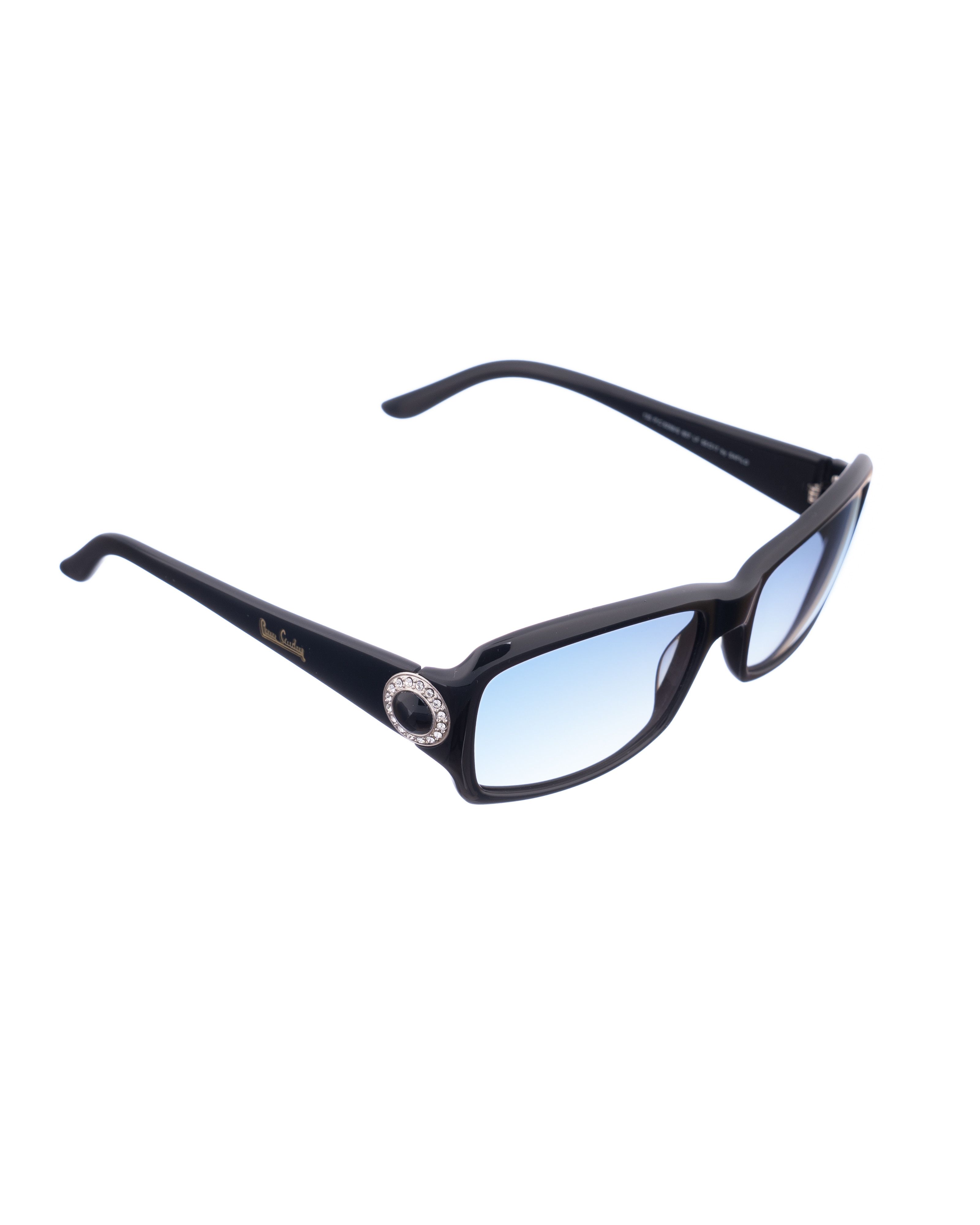 Pierre Cardin Pierre Cardin 00s Rectangle Black With Crystals Sunglasses Size ONE SIZE - 1 Thumbnail