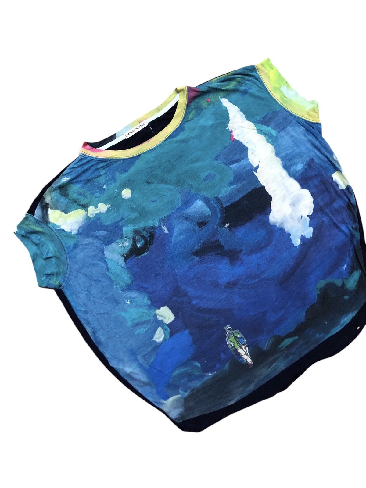 Issey Miyake × Japanese Brand × Tsumori Chisato Tsumori Chisato Orca Overprint Graphic sleeveless shirt Size US L / EU 52-54 / 3 - 2 Thumbnail