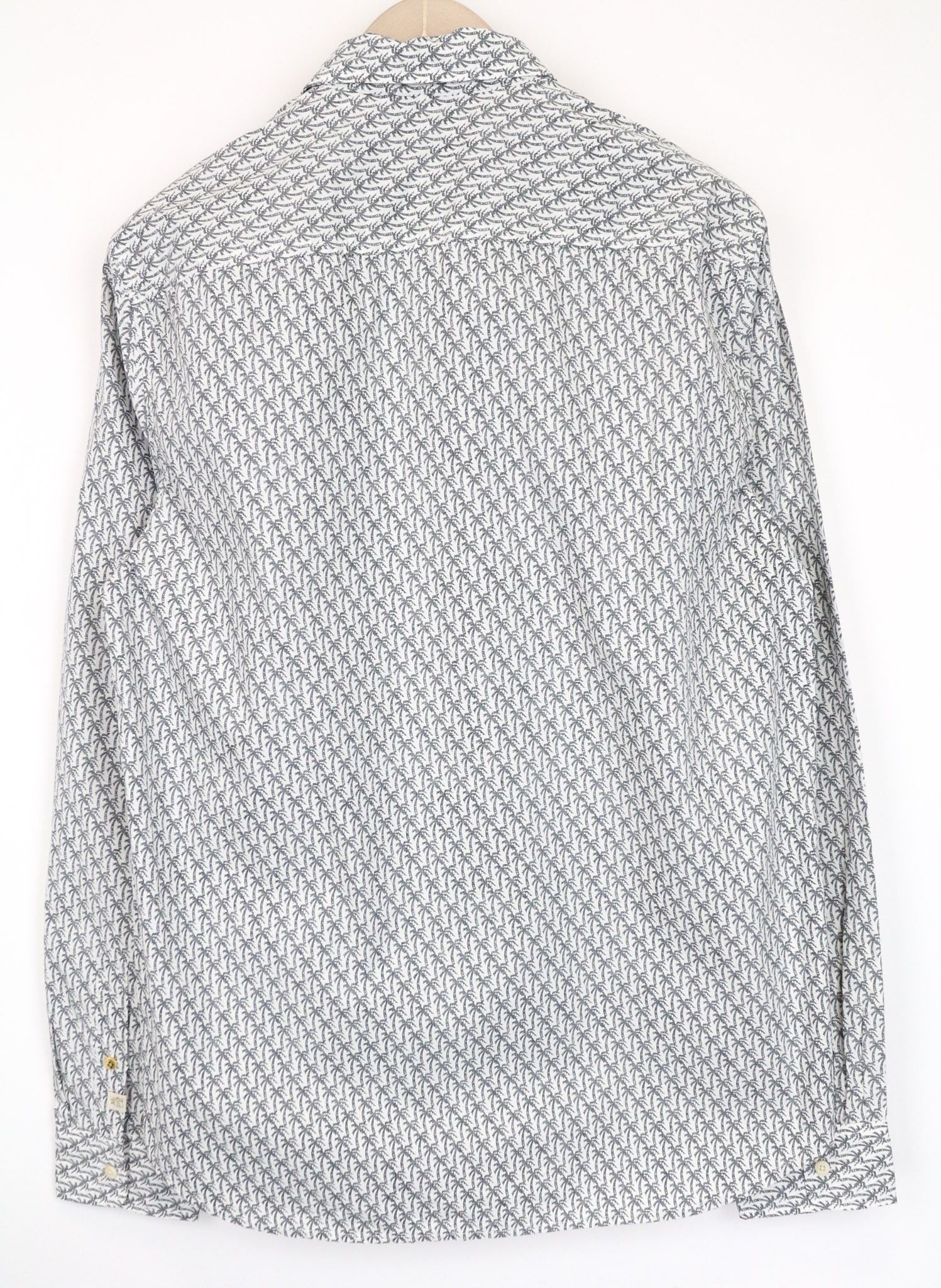 Scotch & Soda AMS COUTURE L Grey Cotton Palm Print Shirt 76186 Size US L / EU 52-54 / 3 - 2 Thumbnail