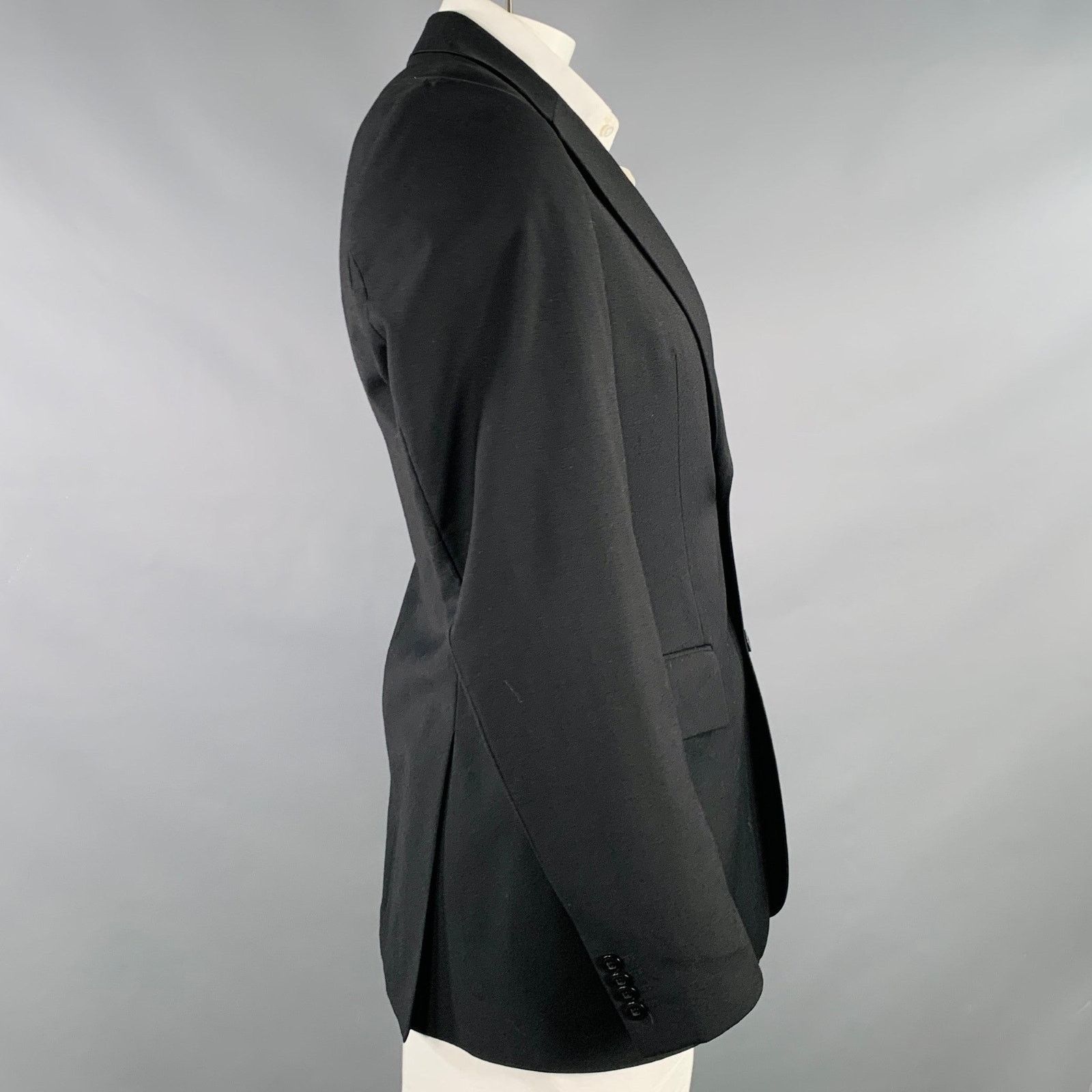 J.Lindeberg J.LINDEBERG Size 42 Black Wool Notch Lapel Sport Coat Size 42R - 2 Thumbnail