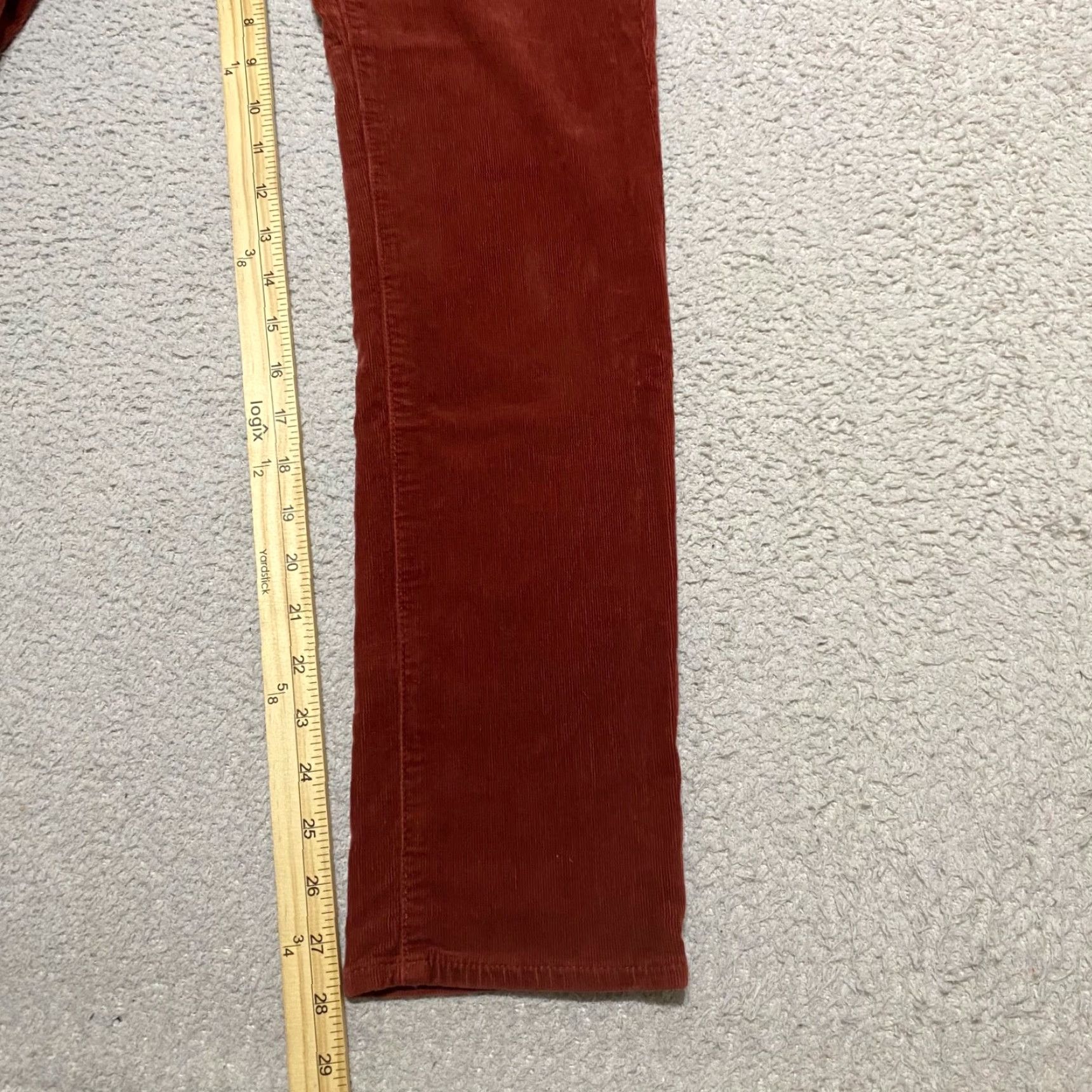 Vintage VINTAGE AG Adriano Goldschmied Womens Jeans 27P Stevie Slim Straight Red Corduroy 5-Pocket Design Mens? Size 27" / US 4 / IT 40 - 3 Thumbnail