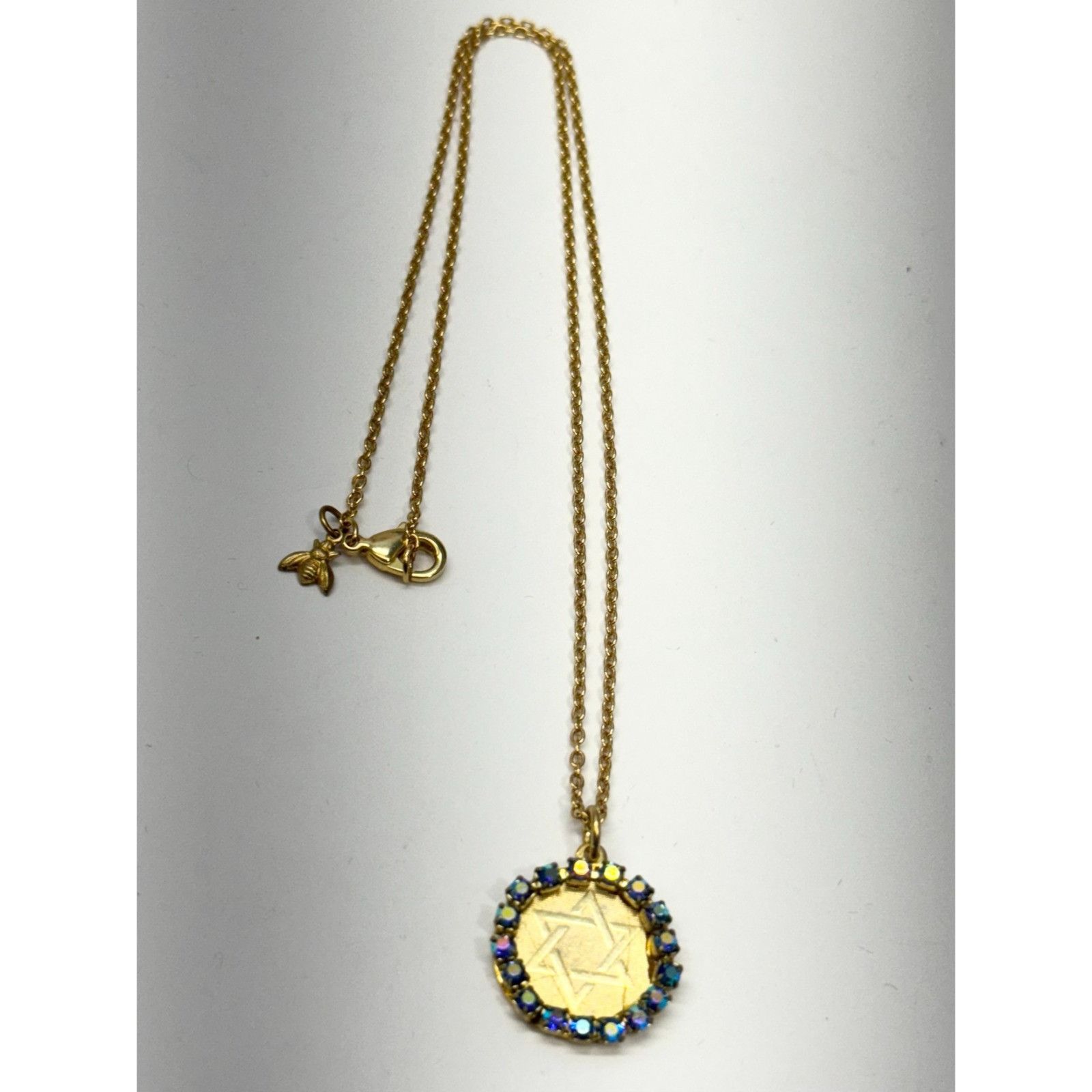 Vintage Vintage rhinestone blue Jewish star charm necklace Size ONE SIZE - 3 Thumbnail