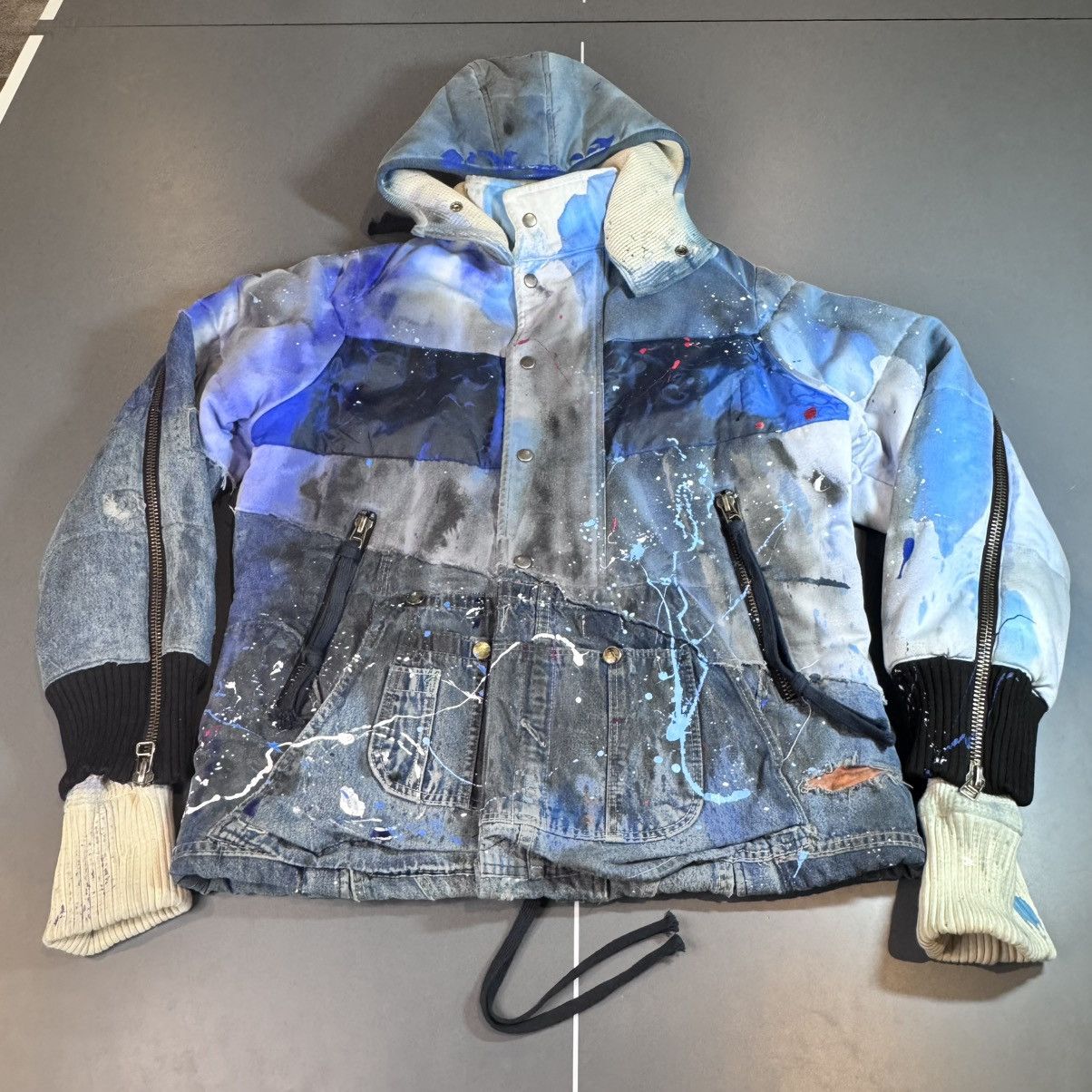 Greg Lauren Greg Lauren Blue GL painted retro puffy jacket FW19 Size US M / EU 48-50 / 2 - 1 Thumbnail