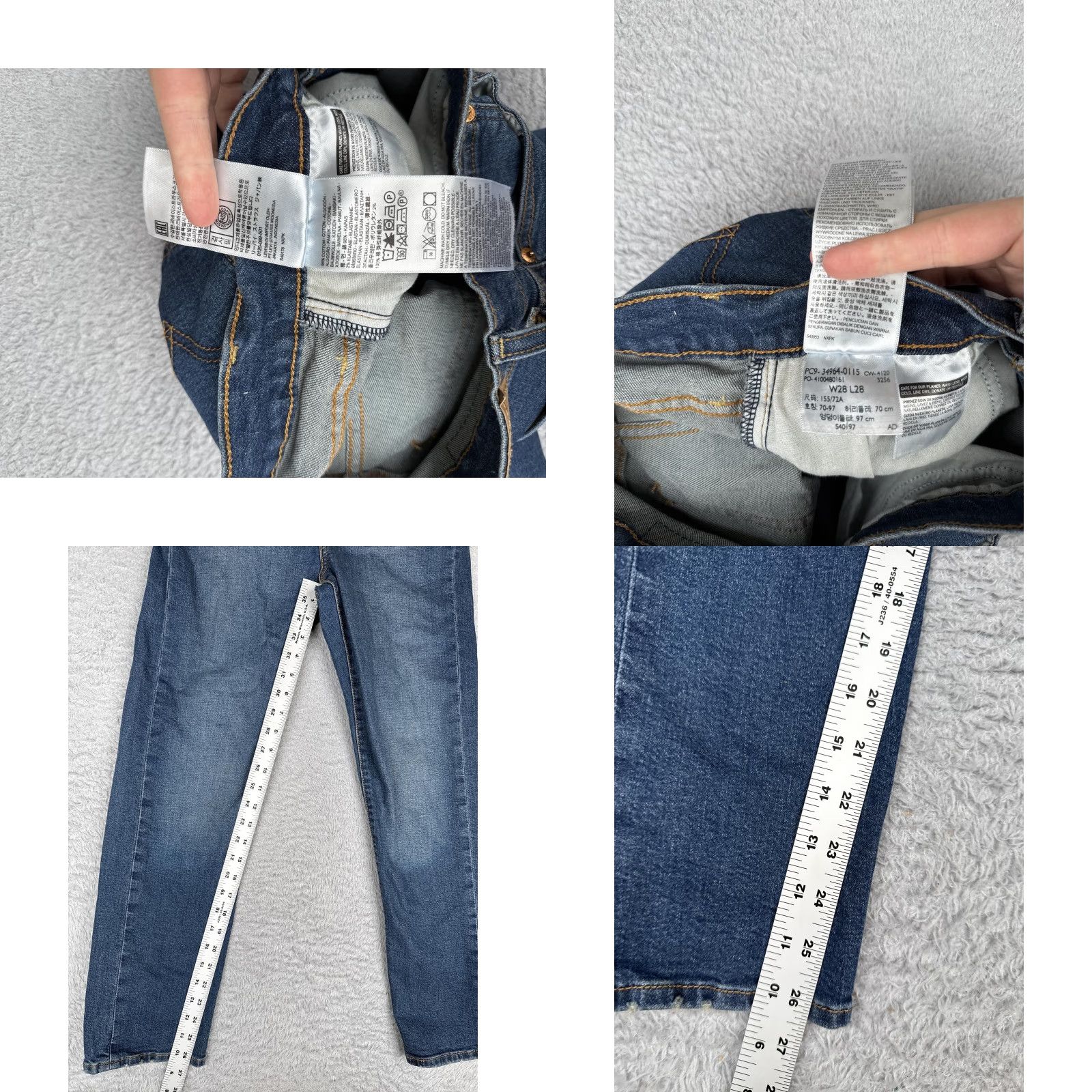 Levi's Levi's Jeans Wedgie Straight Womens 28x28 Blue High Rise Button Fly Stretch Denim Size 28" / US 6 / IT 42 - 8 Thumbnail