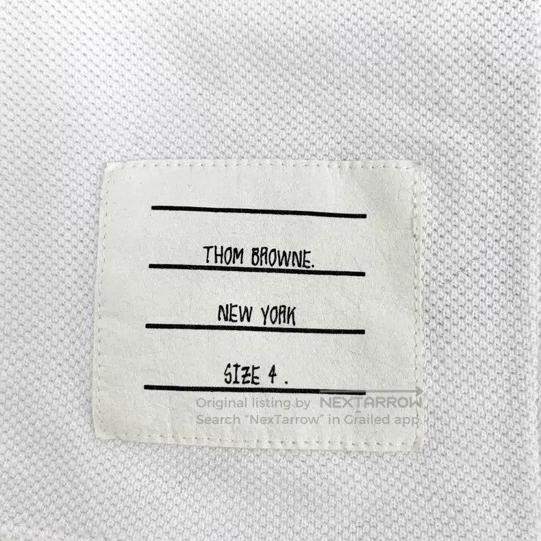 Thom Browne Thom Browne White cotton round neck short-sleeve T-shirt Size US XL / EU 56 / 4 - 5 Thumbnail
