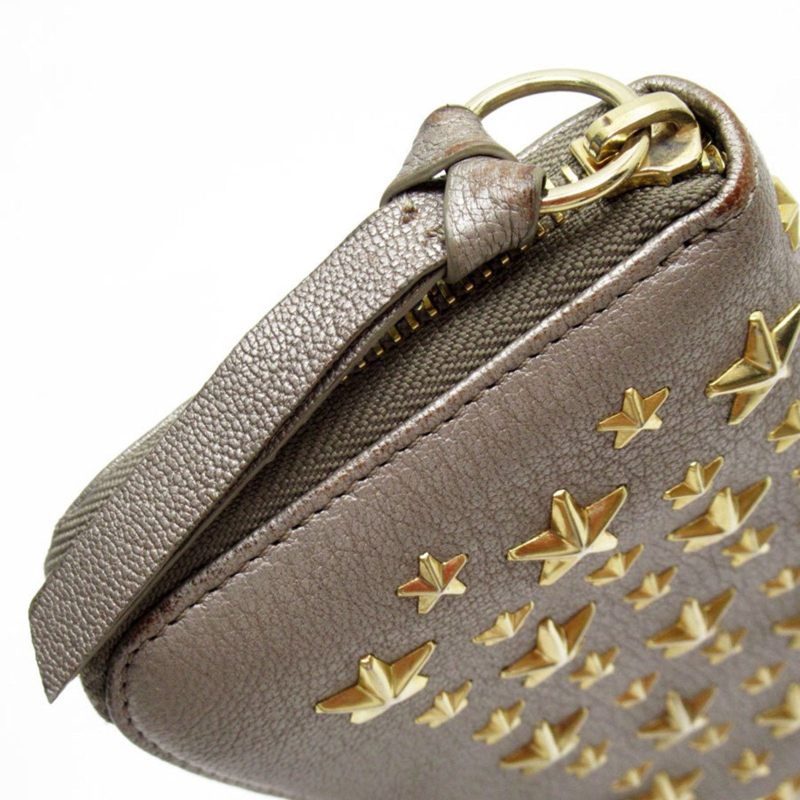 Jimmy Choo Brown Leather Star Studs