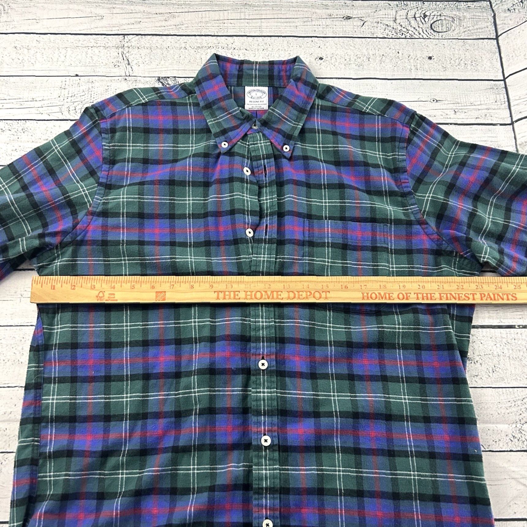 Brooks Brothers Brooks Brothers Regent Plaid Flannel Button-Up Shirt Long Sleeve Men's Large Multicolor Shirt Size US L / EU 52-54 / 3 - 4 Thumbnail