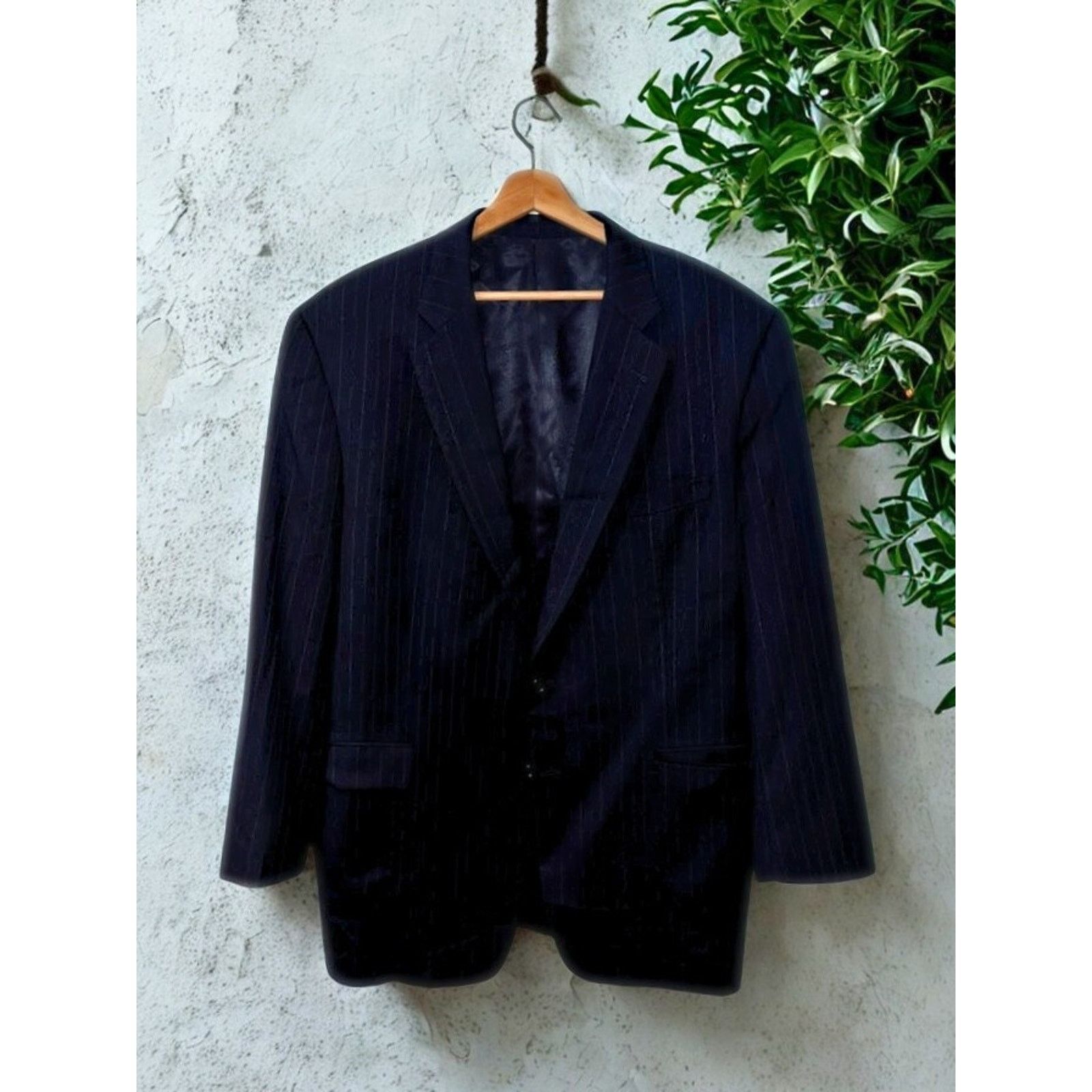 Burberry Burberry London 100% Wool Pinstripe Blazer Sport Coat 46L Size 46L - 7 Thumbnail