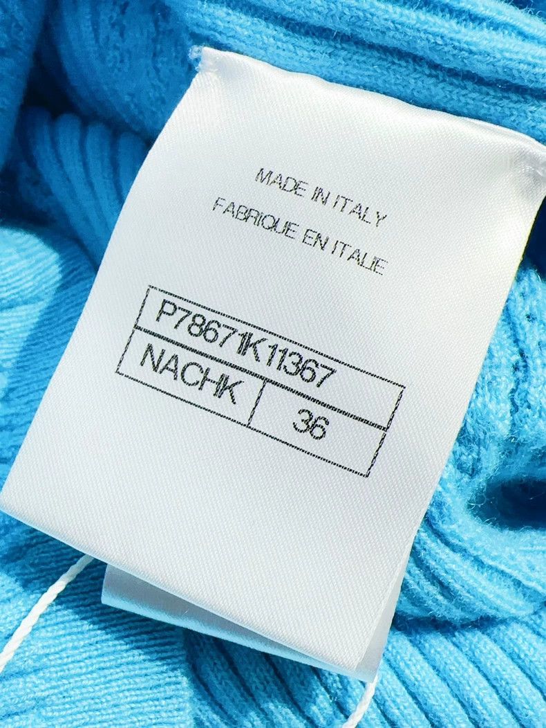 Chanel Chanel 25C blue peacock blue belt knit sweater Size XS / US 0-2 / IT 36-38 - 6 Thumbnail