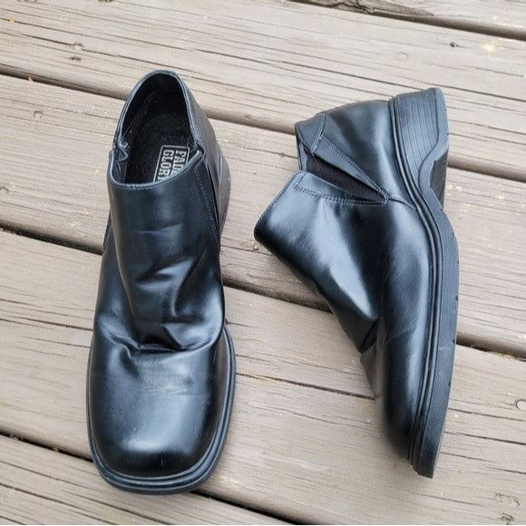 Vintage Vintage 90s y2k Bratz Black Faux Vegan Leather Chunky Heel S Size US 9 / IT 39 - 1 Thumbnail
