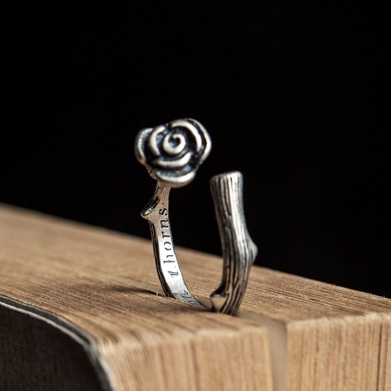 Jewelry Flowers Vibe Jewelry Rings Open Size Chrome Ring (Size 7-13) Size ONE SIZE - 3 Thumbnail