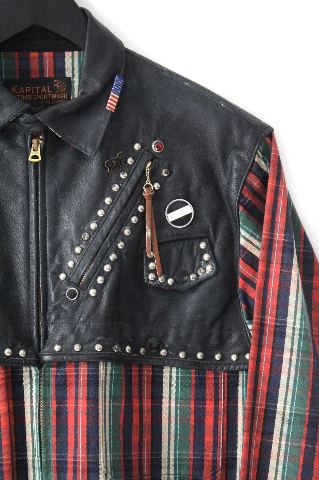 Kapital SS2018 KAPITAL KOUNTRY CHECK NAVAJO LEATHER & STUDDED JACKET Size US L / EU 52-54 / 3 - 3 Thumbnail
