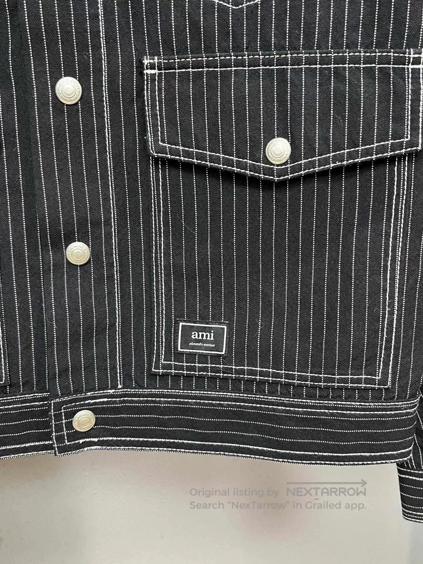 AMI Ami Striped Denim Jacket. Size US S / EU 44-46 / 1 - 3 Thumbnail