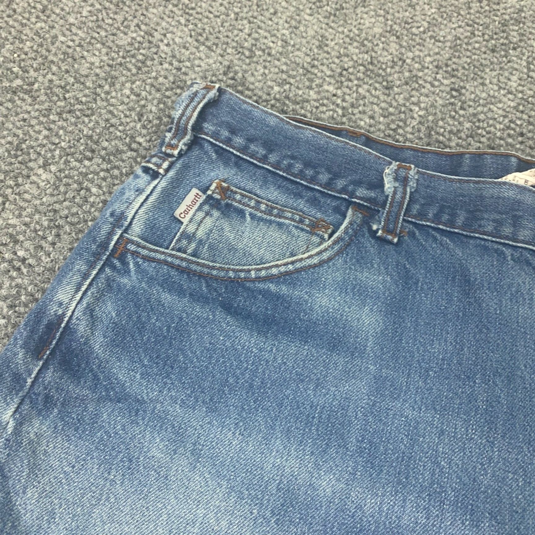 Carhartt VINTAGE Carhartt Jeans Mens 42x30 Blue Flame-Resistant Denim USA Bootscut 40 28 Inseam Regular Cotton N/A Size US 41 - 3 Thumbnail