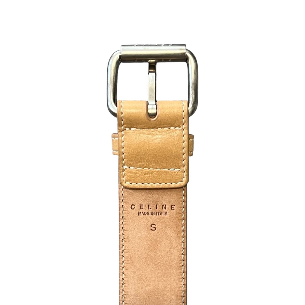 Celine CELINE Triomphe Leather Belt in Natural Tan Size 30 - 6 Thumbnail