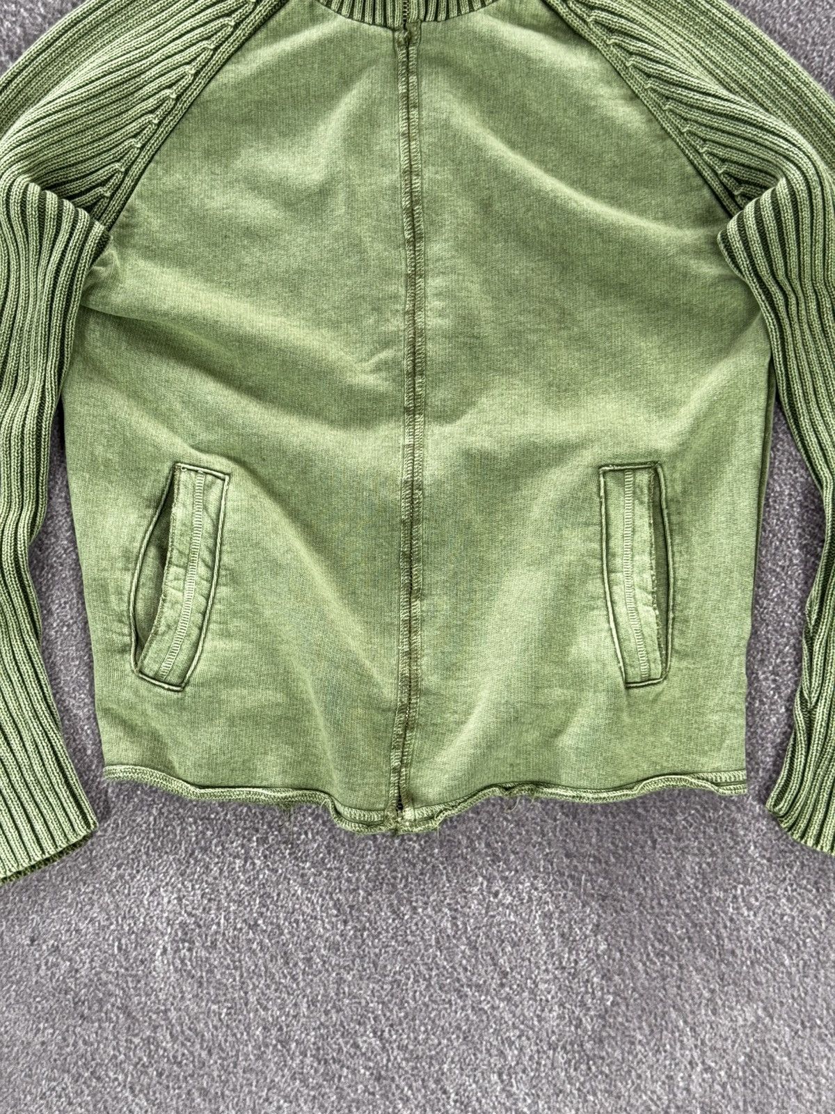 Japanese Brand 00s Japanese Brand Y2K Distressed Zip-Up Sweater Size M / US 6-8 / IT 42-44 - 3 Thumbnail