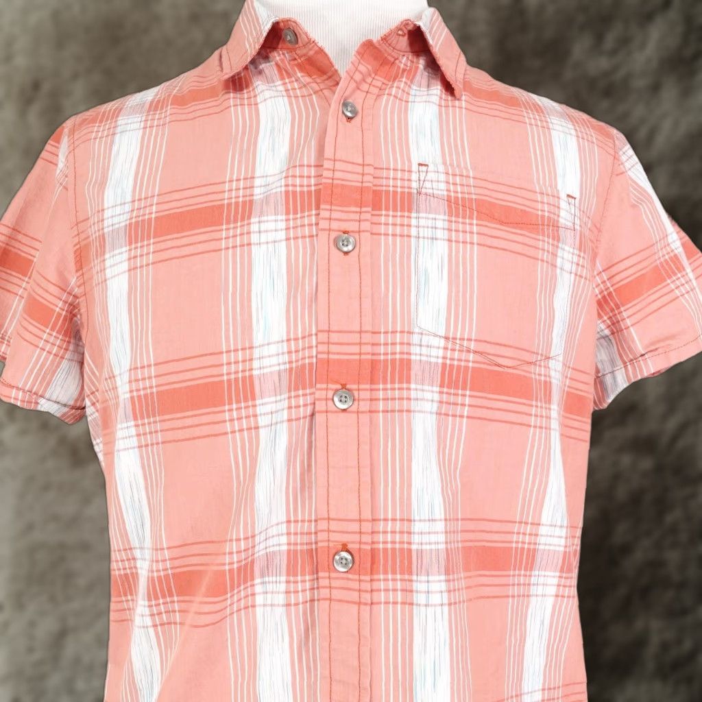 Prana Prana Shirt Mens Medium Orange Plaid Short Sleeve Button Front Casual Outdoor Size US M / EU 48-50 / 2 - 1 Thumbnail