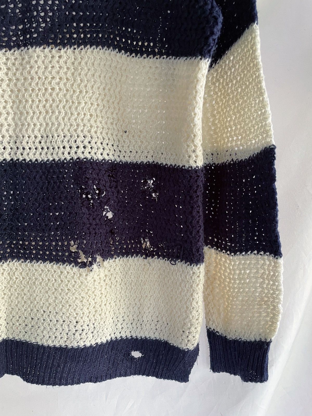 Yasuyuki Ishii JAPANESE DISTRESSED CREATORE STRIPED KNIT Size US S / EU 44-46 / 1 - 10 Thumbnail