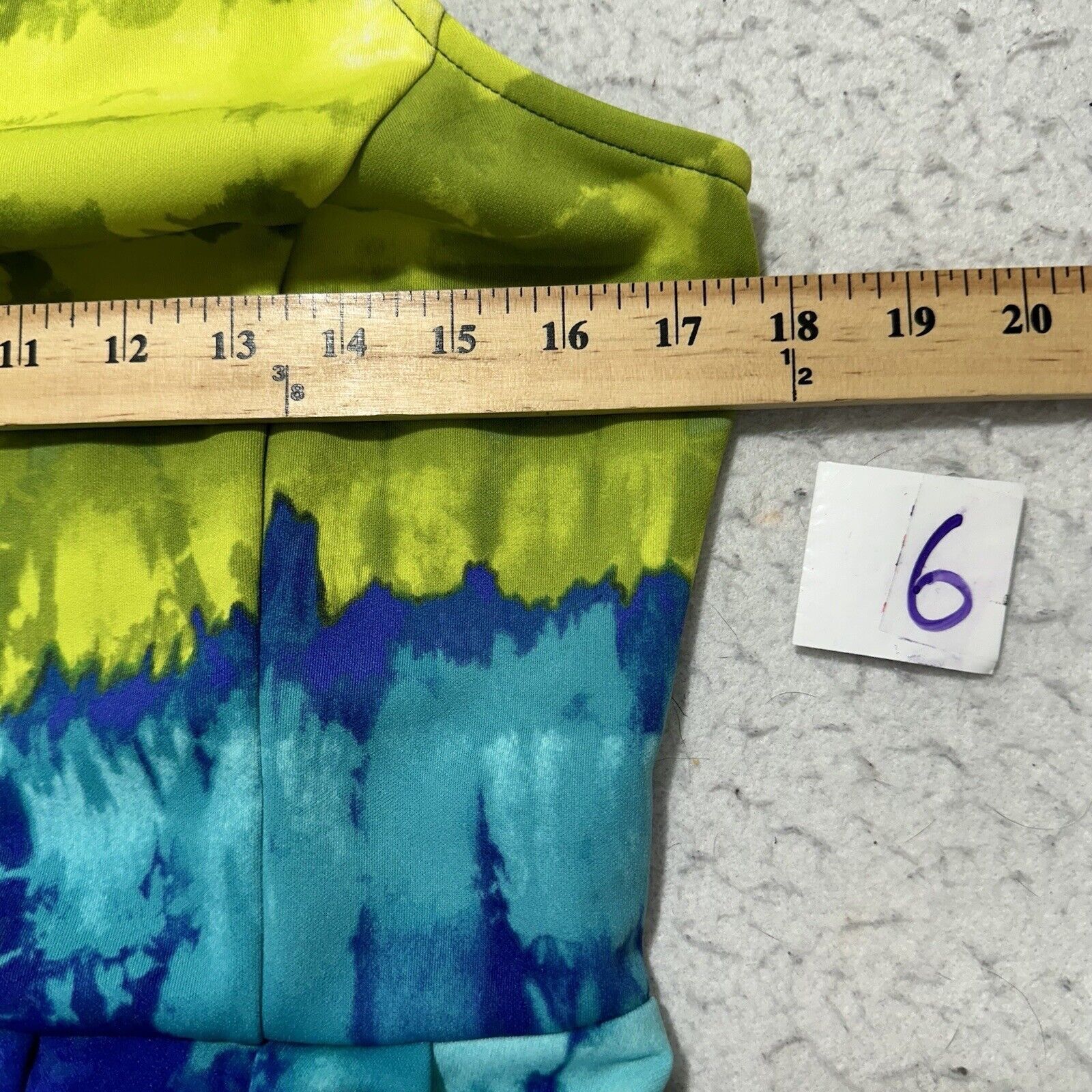 Worthington Worthington Medium Green Blue Tie Dye Peplum Blouse Size M / US 6-8 / IT 42-44 - 7 Thumbnail
