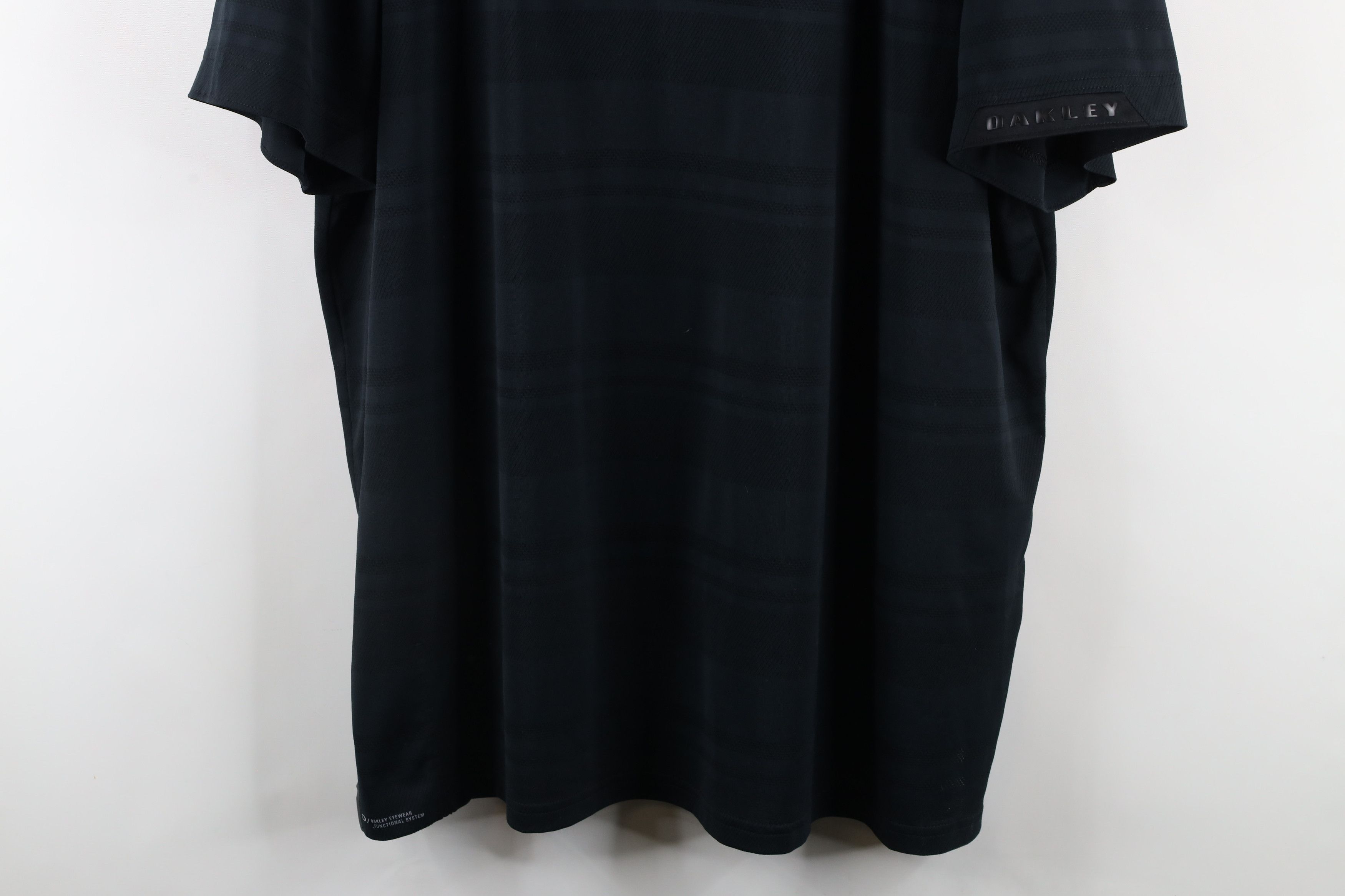 Oakley × Vintage Oakley Center O Logo Striped Knit Collared Golf Polo Black Size US XXL / EU 58 / 5 - 3 Thumbnail