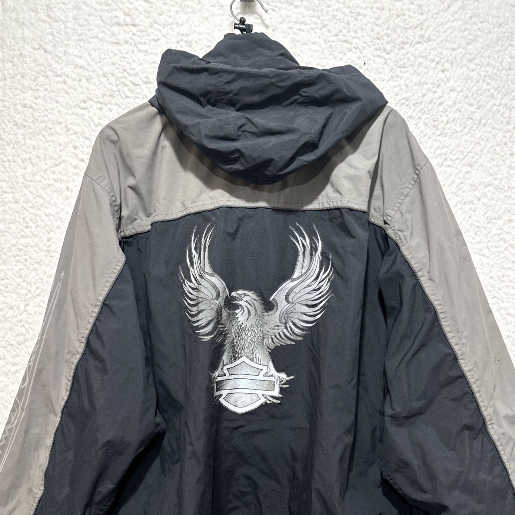 Harley Davidson Harley-Davidson Jacket Men’s Motorcycle XL Black Gray Nylon Eagle Graphic Motorcycle Jacket Men’s XL Black Gray Nylon Eagle Graphic Size US XL / EU 56 / 4 - 6 Thumbnail