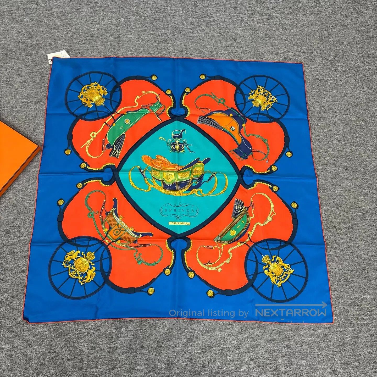 Hermes Hermes Golden carriage, scarf| Size ONE SIZE - 2 Thumbnail