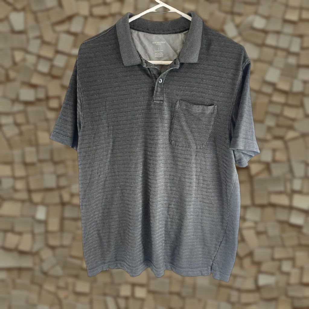 Van Heusen Van Heusen Flex Polo Shirt Men L Gray Black Short Sleeve Pocket Shirt Polo Size US L / EU 52-54 / 3 - 1 Thumbnail