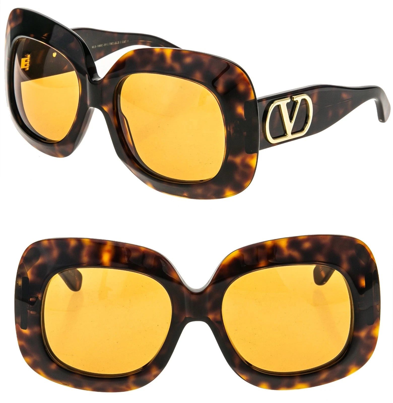 Valentino VALENTINO VLS180 Havana Oversized VLS 180C Logo Sunglasses Size ONE SIZE - 1 Thumbnail