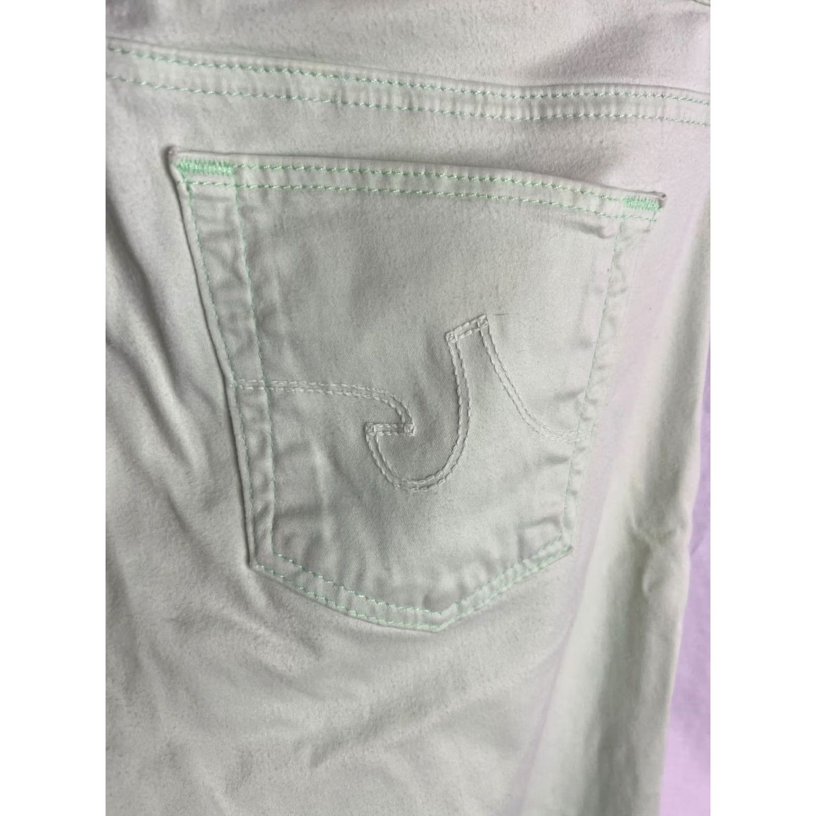Vintage AG Adriano Goldschmied The Stilt Lime Jean 28R Women Cigarette Leg USA RN104857 Size 28" / US 6 / IT 42 - 7 Thumbnail