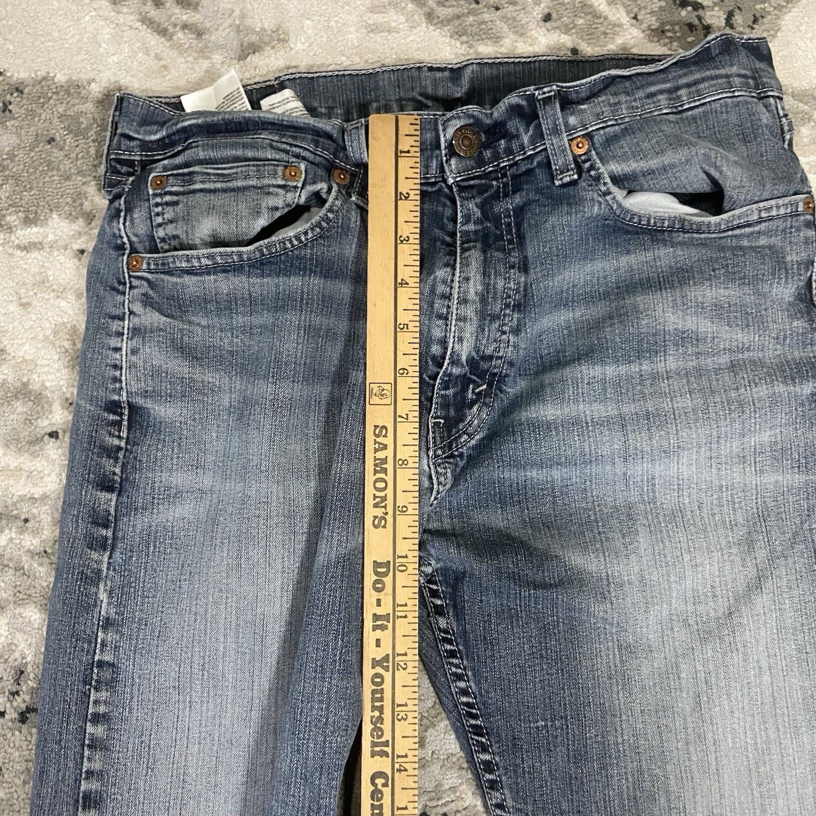 Levi's Levis 505 Jeans Mens 33x30 Gray Black Denim Faded Stone VTG Size US 33 - 5 Thumbnail