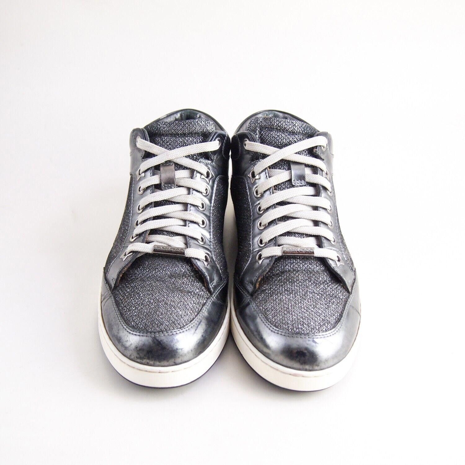 Jimmy Choo Jimmy Choo Sneakers Gray Silver Leather Mesh EU 38 US 8 Size US 8 / IT 38 - 3 Thumbnail