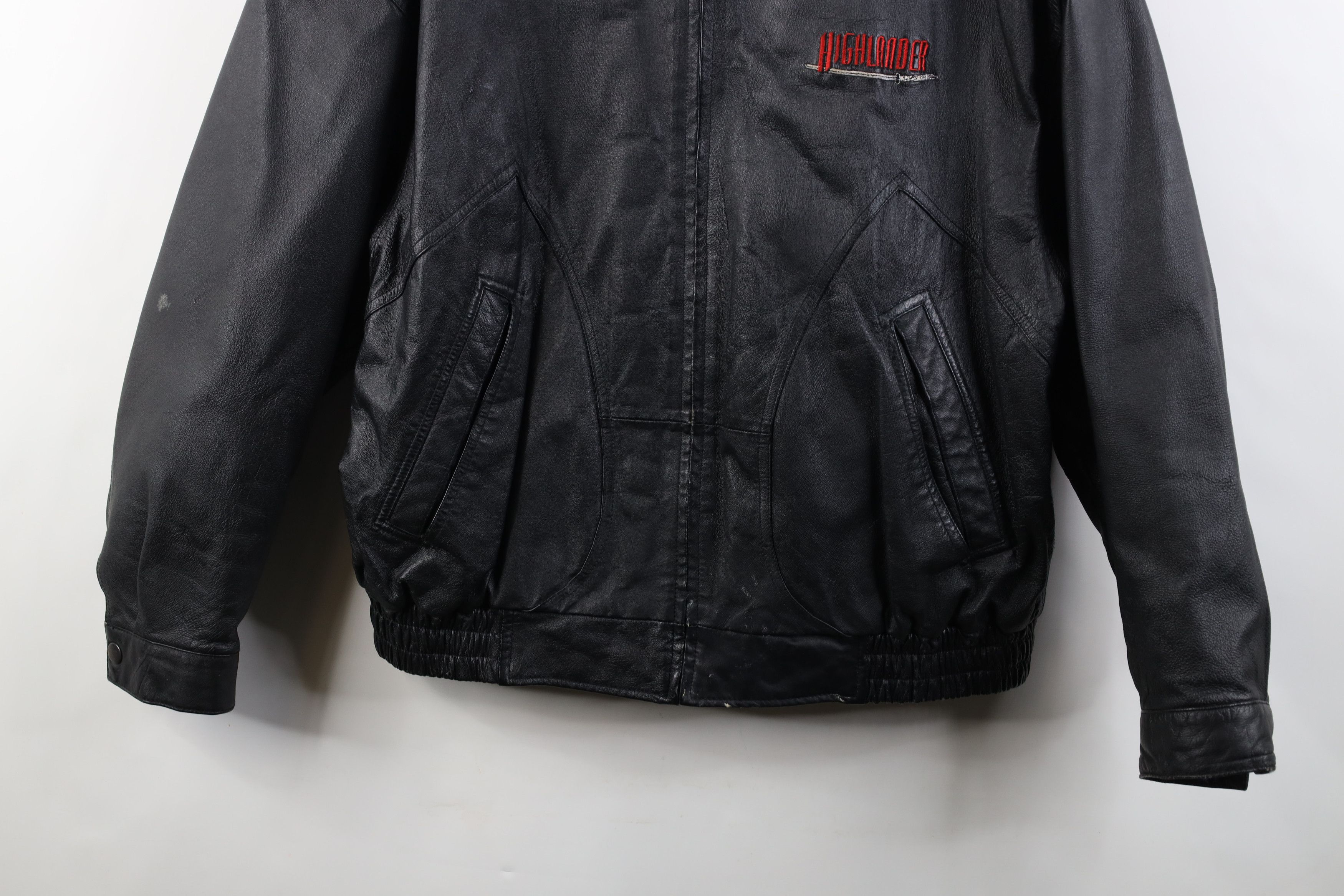 Vintage Vintage 90s Highlander Movie Leather Bomber Jacket Size US XL / EU 56 / 4 - 3 Thumbnail