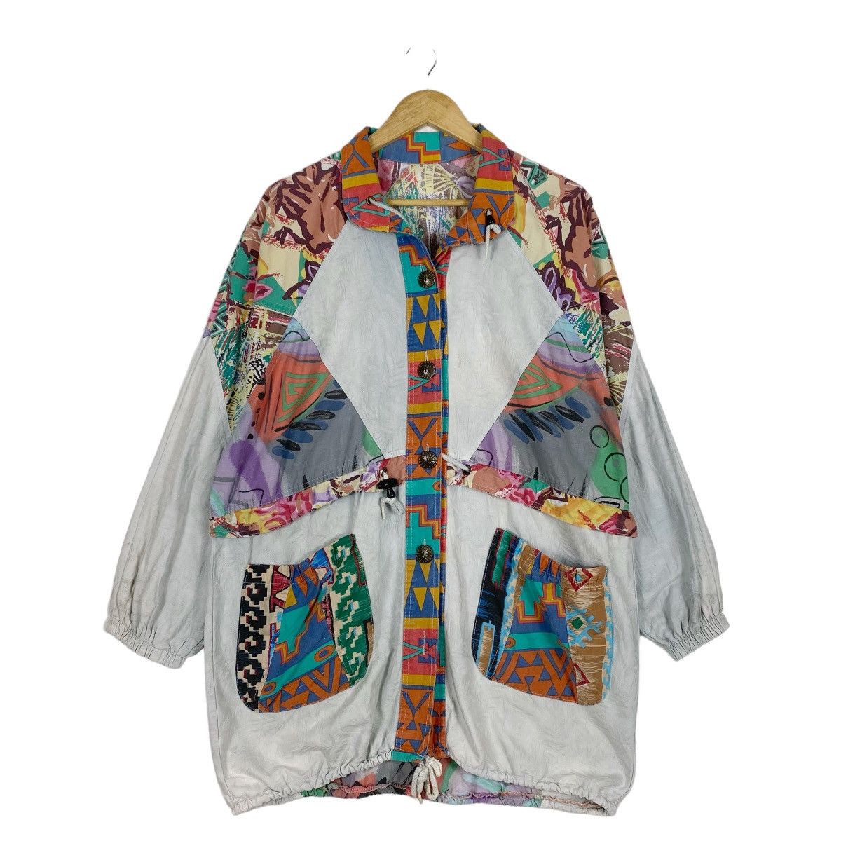 image of Vintage Art Design Italian Light Jacket in White, Men's (Size Large)