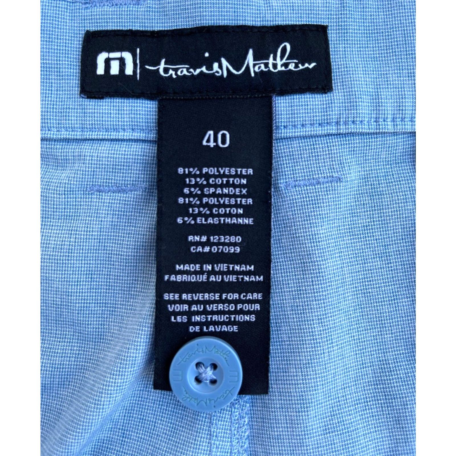TravisMathew Travis Mathew Mens Shorts 40 Blue Flat Front Pockets Lightweight Regular Chino Outdoor Preppy Sports Size US 40 / EU 56 - 6 Thumbnail