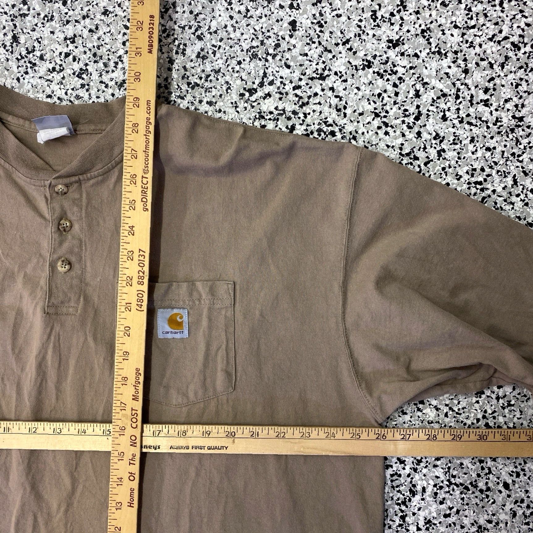 Carhartt VINTAGE Carhartt Mens T-Shirt Long Sleeve XL Brown Beige Crew Neck Regular Size US XL / EU 56 / 4 - 3 Thumbnail