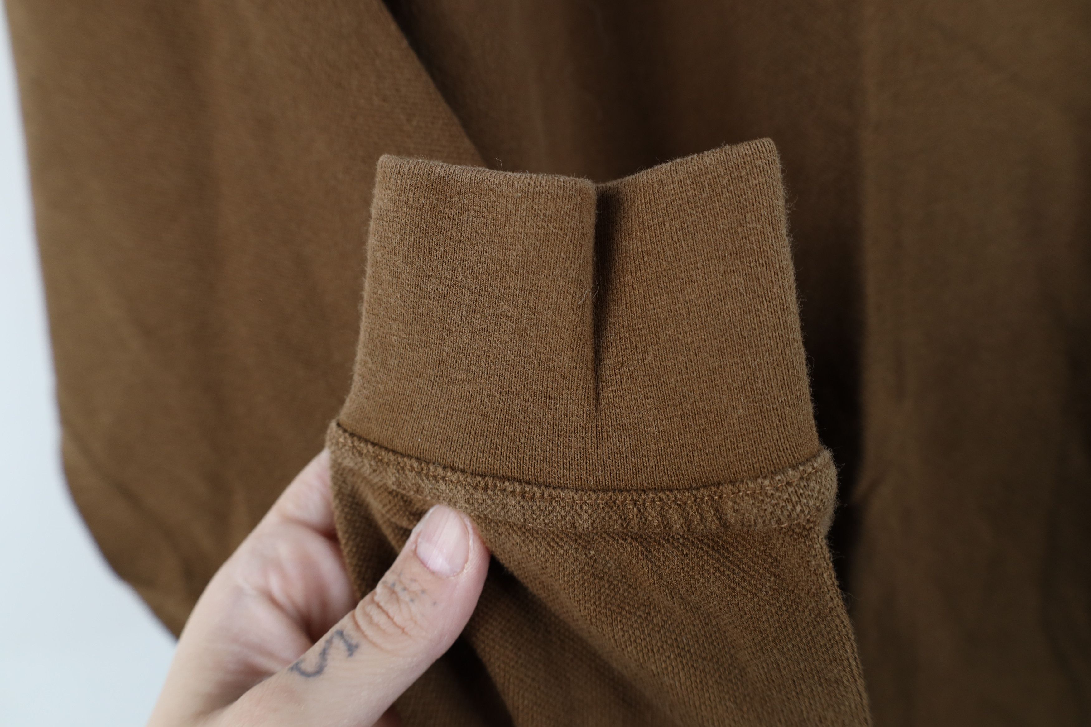 Vintage Vintage 90s Streetwear Mock Neck Long Sleeve T-Shirt Brown Size US L / EU 52-54 / 3 - 8 Thumbnail