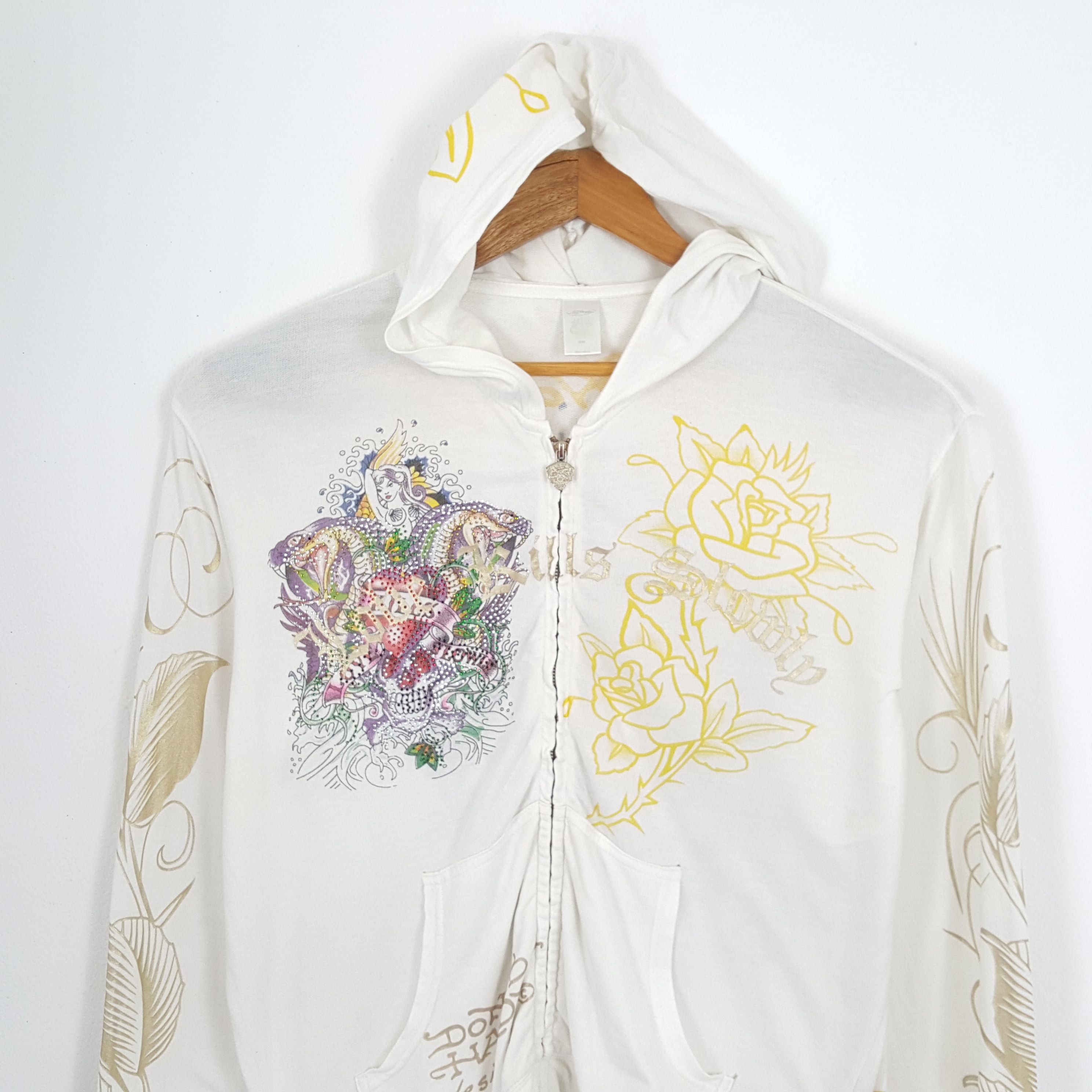 Christian Audigier × Ed Hardy × Vintage Vintage ED-HARDY by CHRISTIAN AUDIGIER Rare Design Hoodies Size US L / EU 52-54 / 3 - 4 Thumbnail