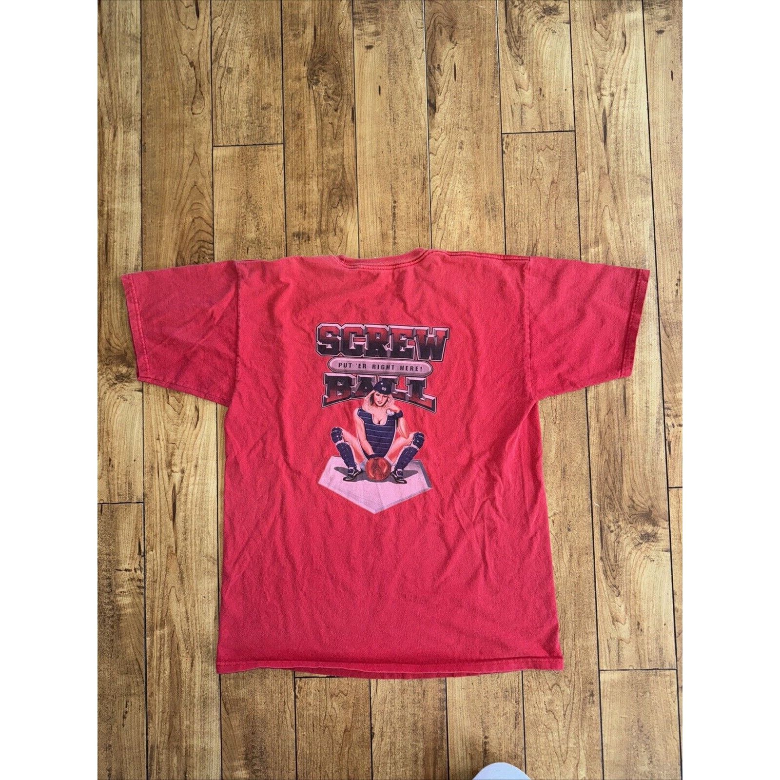 Band Tees × Vintage Screw Ball Put’er Right Here! T-Shirt Red 20.5x27.5 L Size US L / EU 52-54 / 3 - 1 Thumbnail