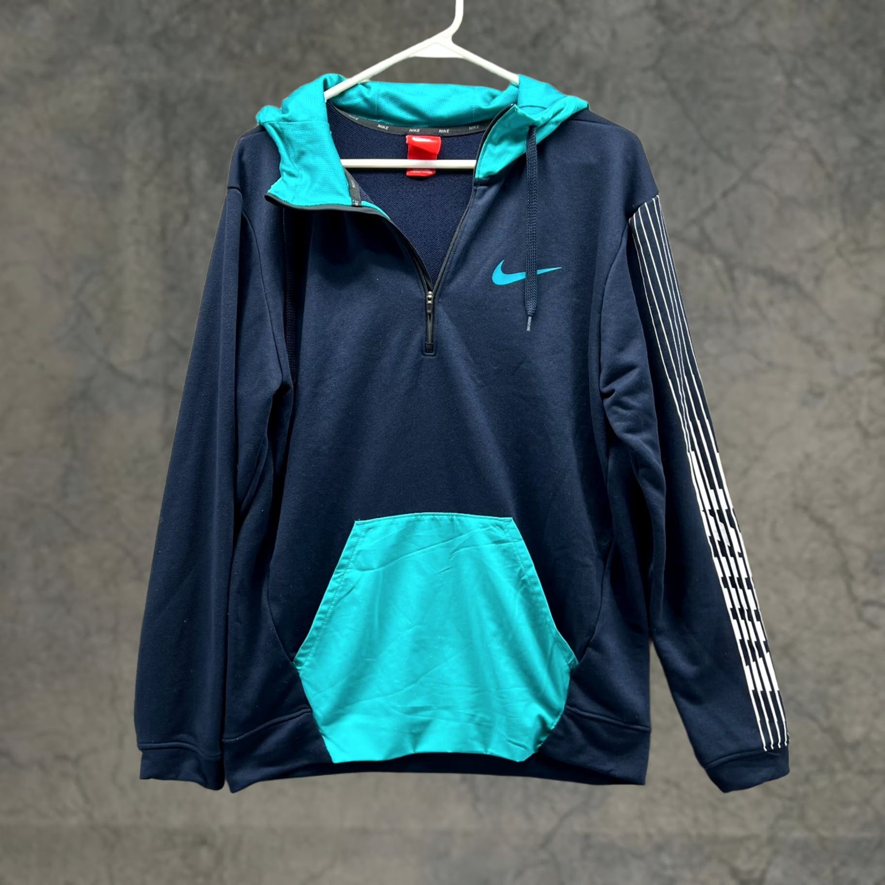 Nike Nike Sweater Shirt Men S Blue Hooded Pullover Swoosh Vintage Pullover Sweatshirt Size US S / EU 44-46 / 1 - 1 Thumbnail