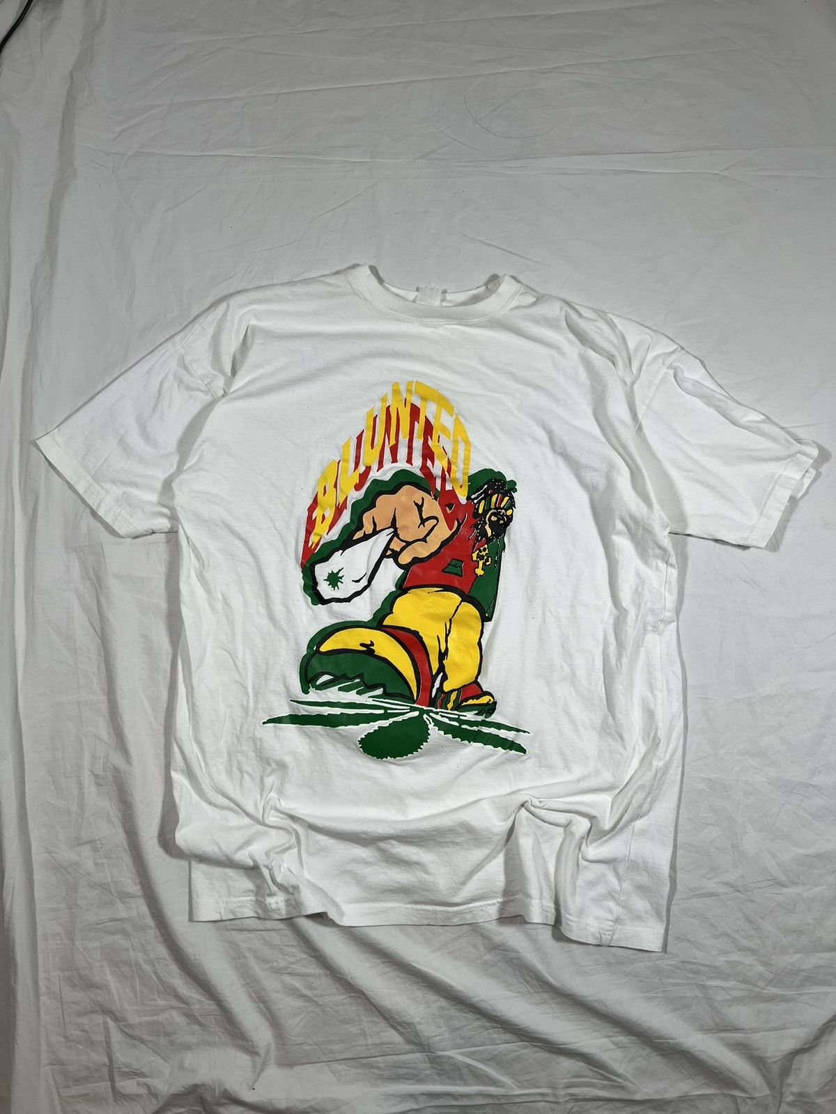 Vintage 90s Rasta Weed Blunted Hip Hop Baggy Tee