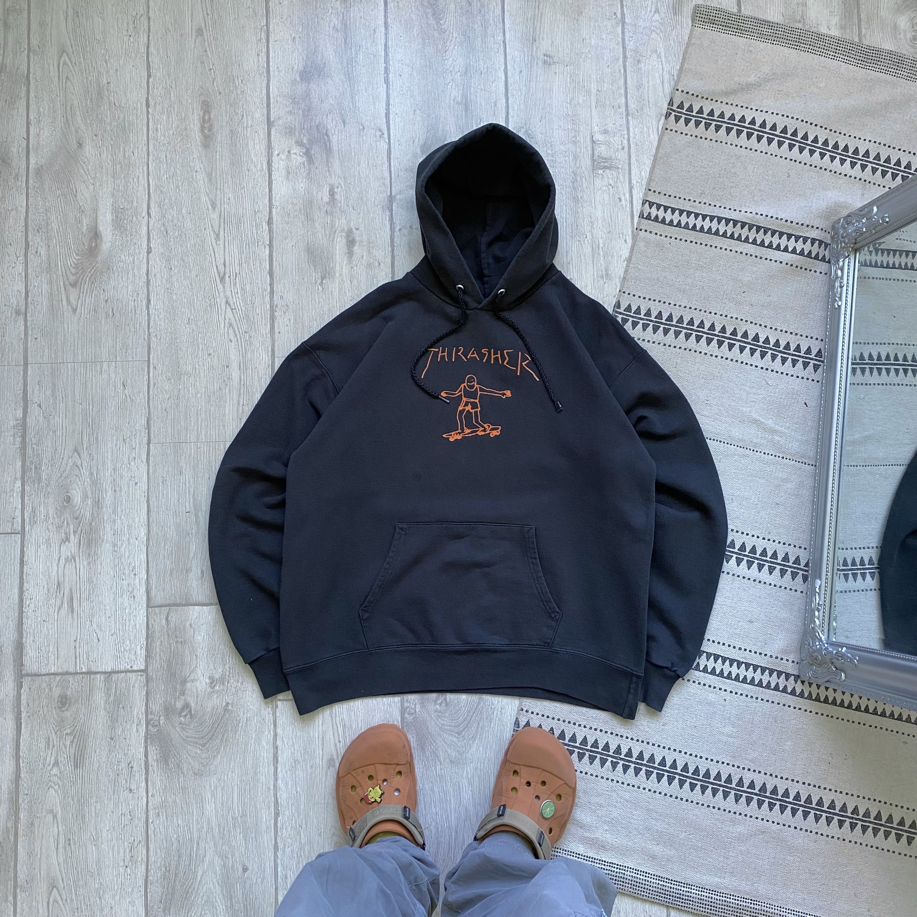 【THRASHER】 GONZ HOOD [BLACK/ORANGE] GONZ - ZIP UP HOODIE - BLACK – Thrasher Magazine