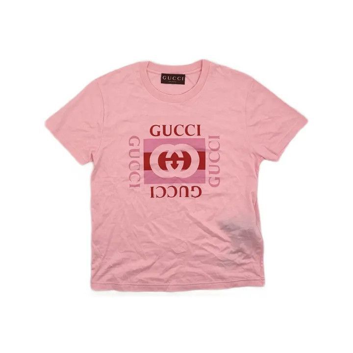 Gucci *NEW* Sweet Gucci Logo Sugar Pink Cotton Jersey S/S T