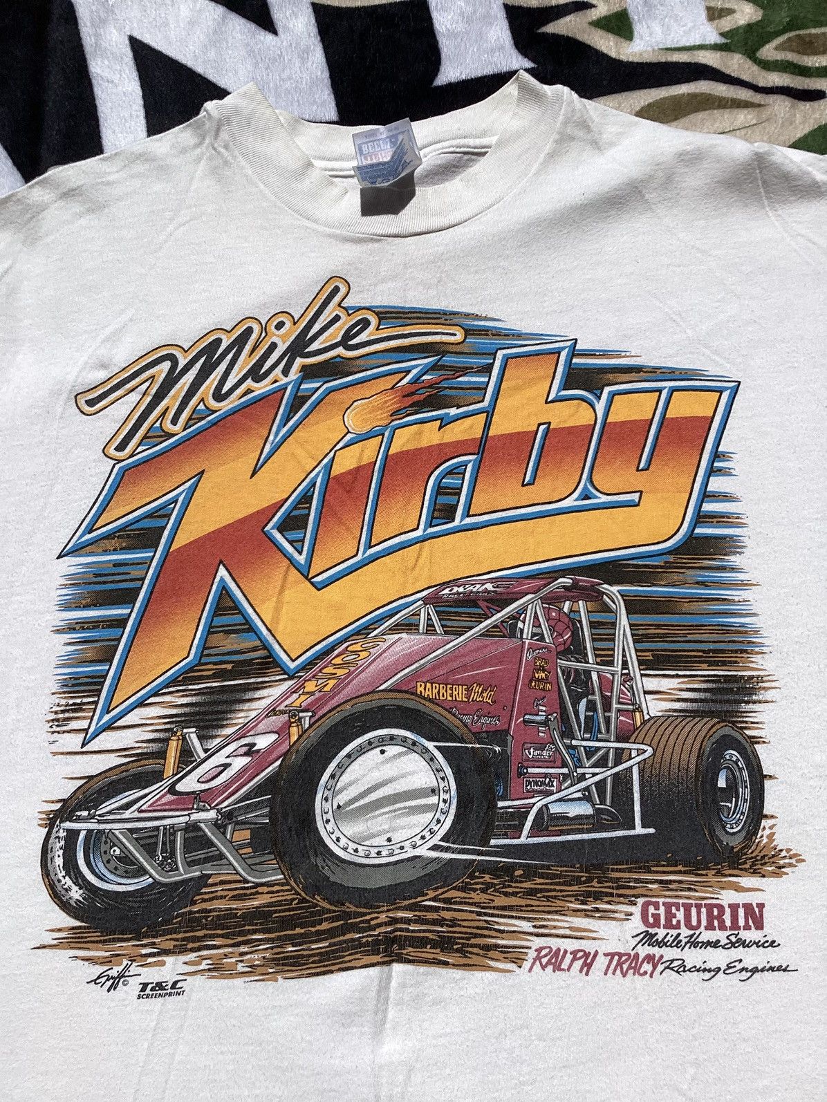 NASCAR × Vintage Vintage 1990s Mike Kirby funny car racing/NASCAR T-shirt Size US XL / EU 56 / 4 - 2 Thumbnail