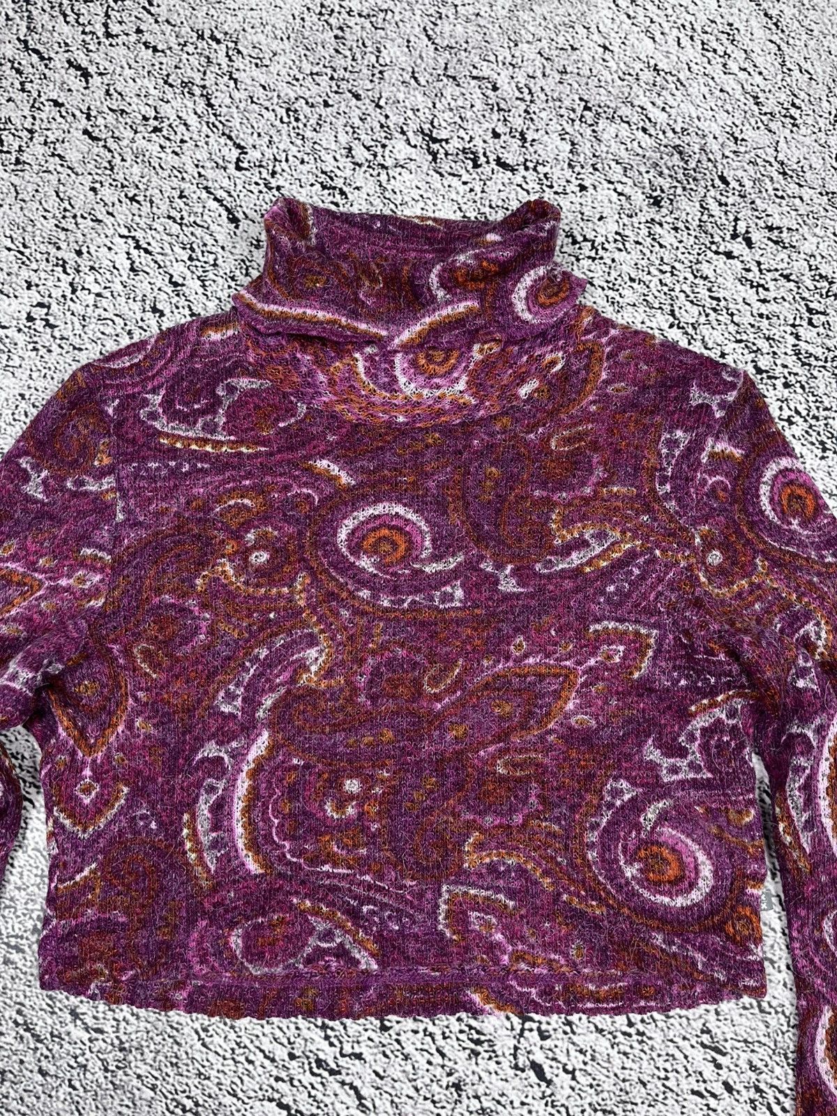 Japanese Brand Vintage Knit Abstract Cropped Turtleneck Top size M Size M / US 6-8 / IT 42-44 - 4 Thumbnail
