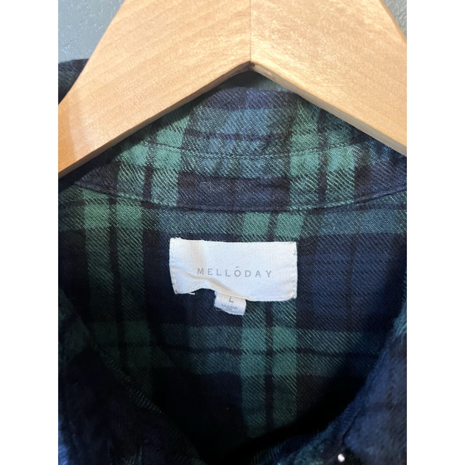 Vintage VINTAGE Melloday Womens Green Plaid Button-Up Flannel Size Large Size L / US 10 / IT 46 - 3 Thumbnail